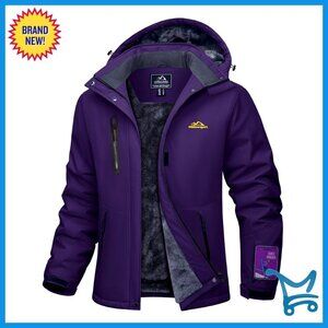 Women's Waterproof Insulated Ski Jacket Fleece Lined Windproof Winter Coat